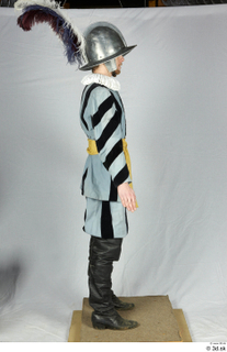  Photos Medieval Guard in cloth armor 3 Medieval clothing a poses medieval soldier striped suit whole body 0007.jpg
